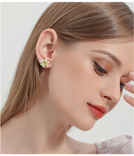 Mandarin Blossom Petal Luster Earrings