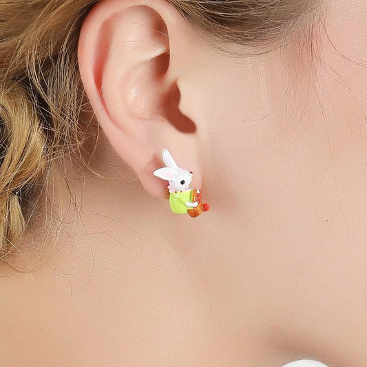 Berry Basket Bunny Earrings