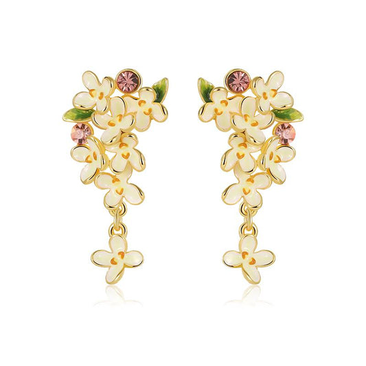 Golden Osmanthus Cascading Earrings