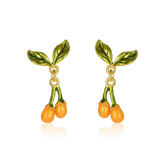 Mandarin Blossom Aurora Mist Earrings
