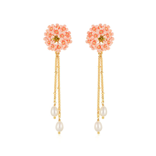 Cherry Blossom Tassel Earrings