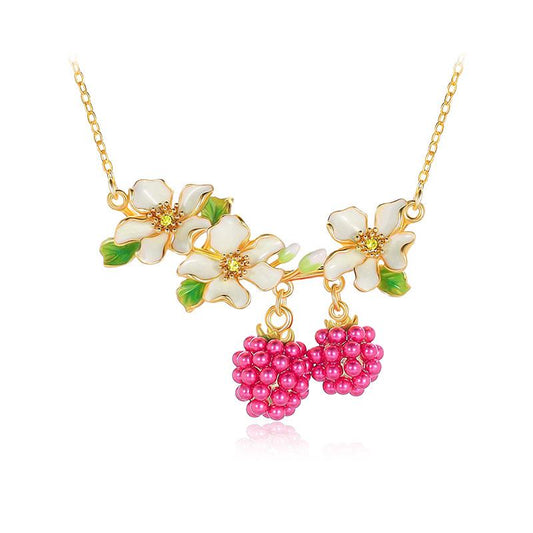 Sweet Berries Blossom Cluster Necklace