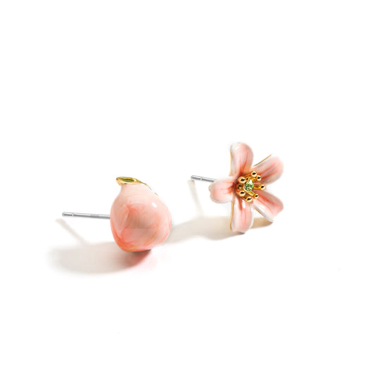 Peach Blossom Asymmetry Muse Earrings