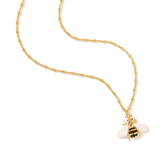 Honey Bloom Sunflower Bee Petite Necklace