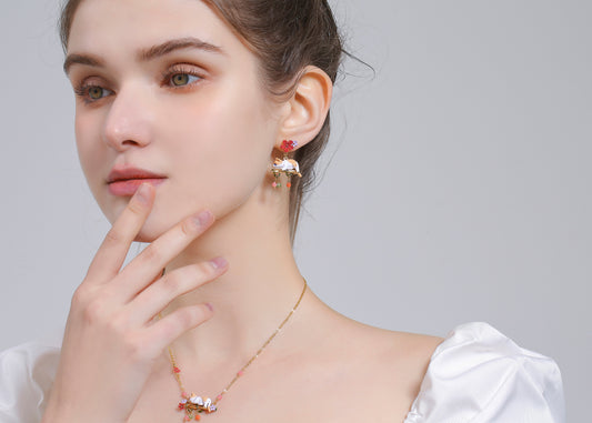 Magical Snuggle Squad Series Rustic Orange Tabby Kitten Drop Earrings