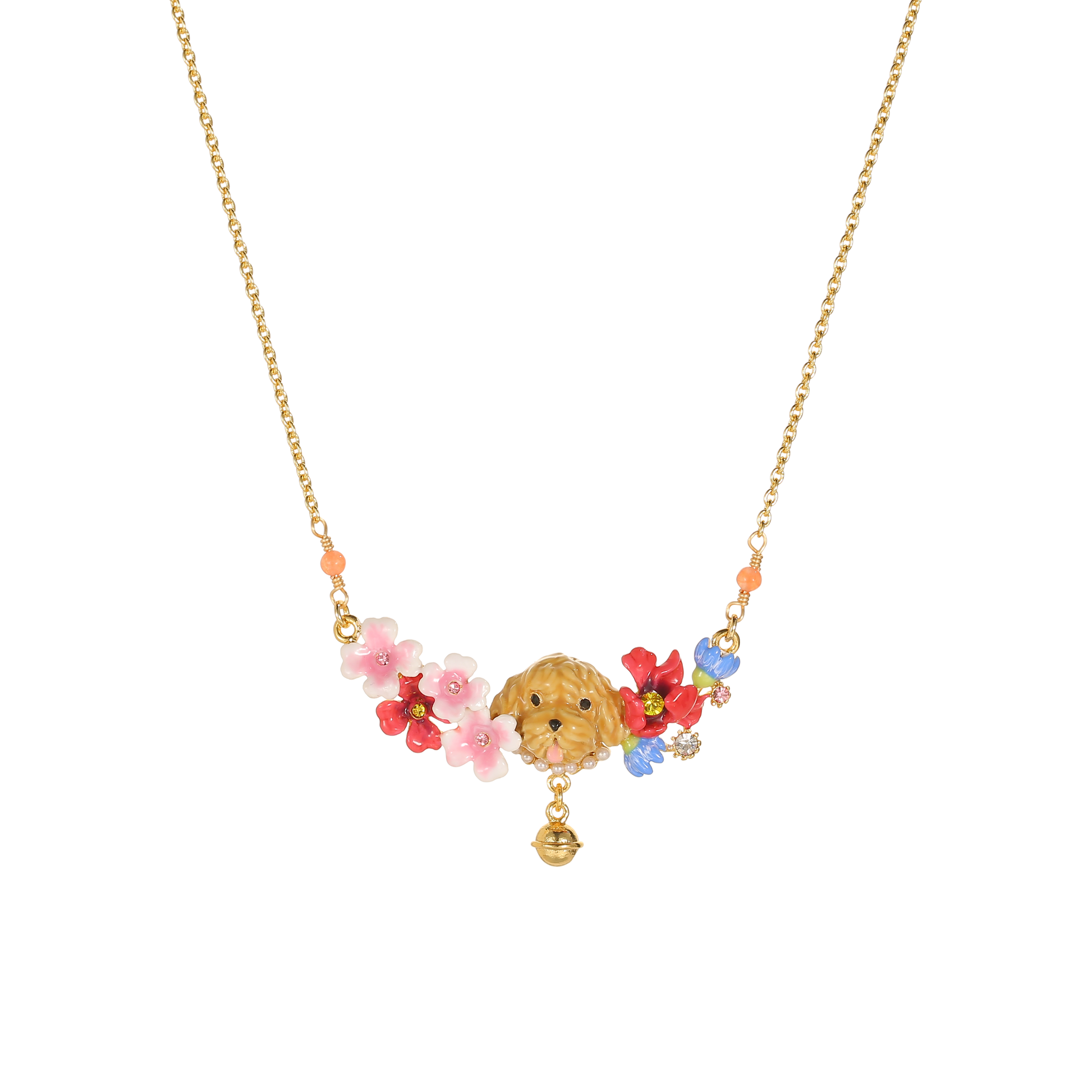 Magical Snuggle Squad Series Miniature Poodle Floral Bloom Necklace