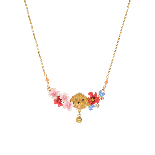 Magical Snuggle Squad Series Miniature Poodle Floral Bloom Necklace