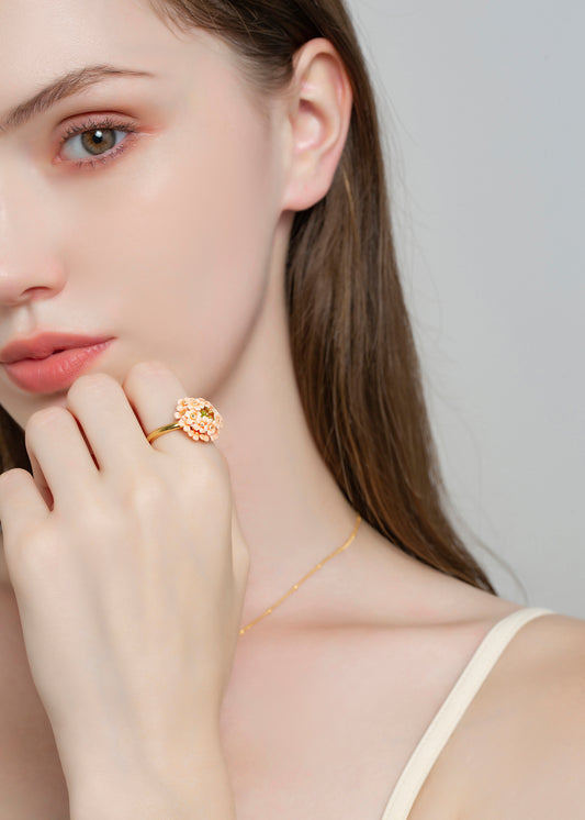 Cherry Blossom Cluster Adjustable Ring