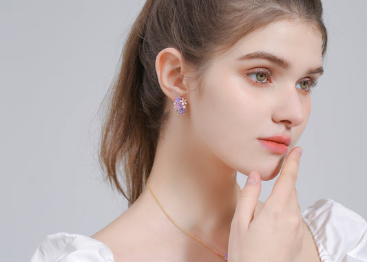 Alice's Garden Series Forget-Me-Not pearl Wreath Earrings