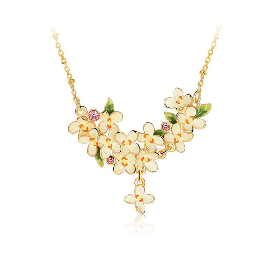 Golden Osmanthus Garland Necklace