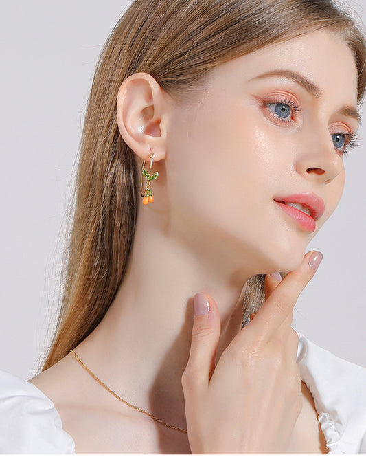 Mandarin Blossom Harmony Hoop Earrings