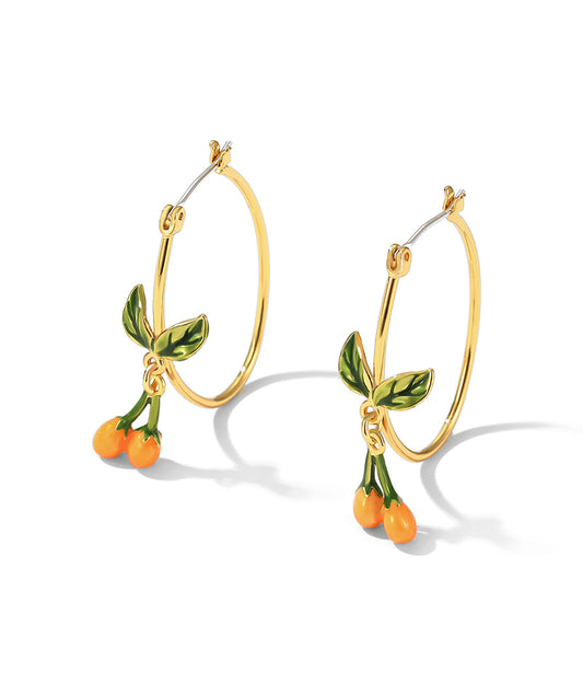 Mandarin Blossom Harmony Hoop Earrings