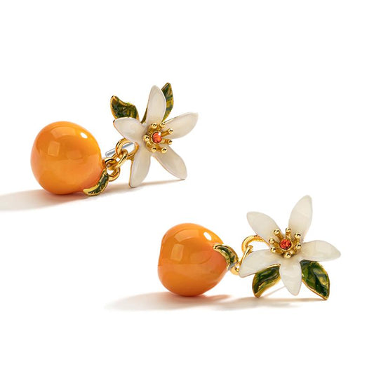 Mandarin Blossom Bloom Drop Earrings