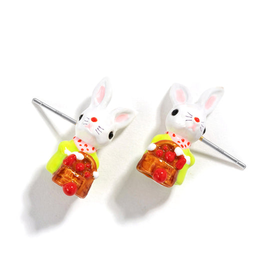 Berry Basket Bunny Earrings