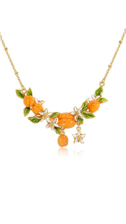 Apricot Fruit Harvest Necklace