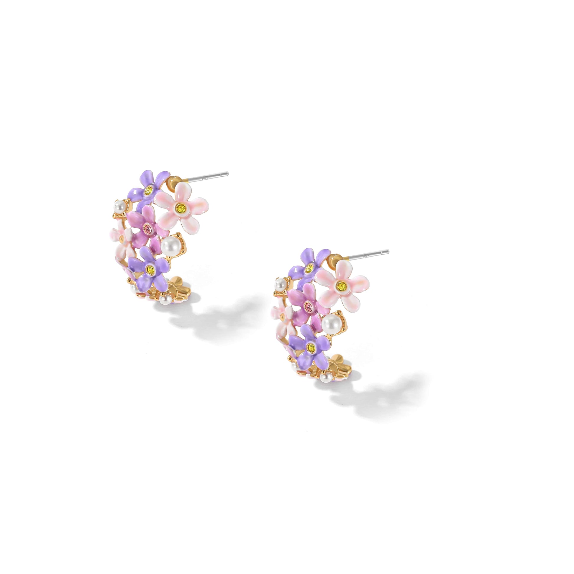 Alice's Garden Series Forget-Me-Not pearl Wreath Earrings