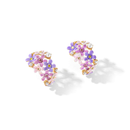 Alice's Garden Series Forget-Me-Not pearl Wreath Earrings