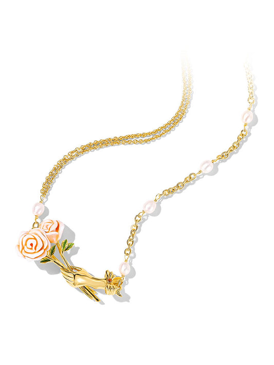 Champagne Rose Grace Necklace