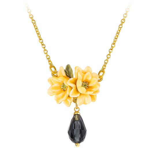 Yellow Gardenia Twilight Bloom Necklace
