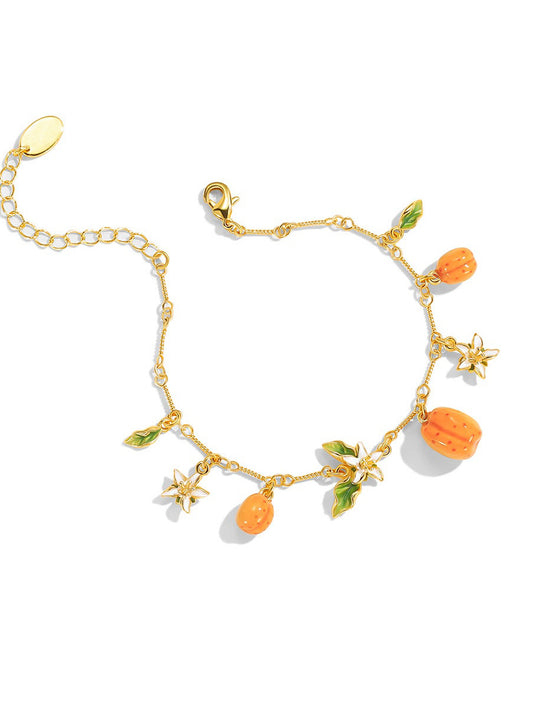 Apricot Fruit Charm Bracelet