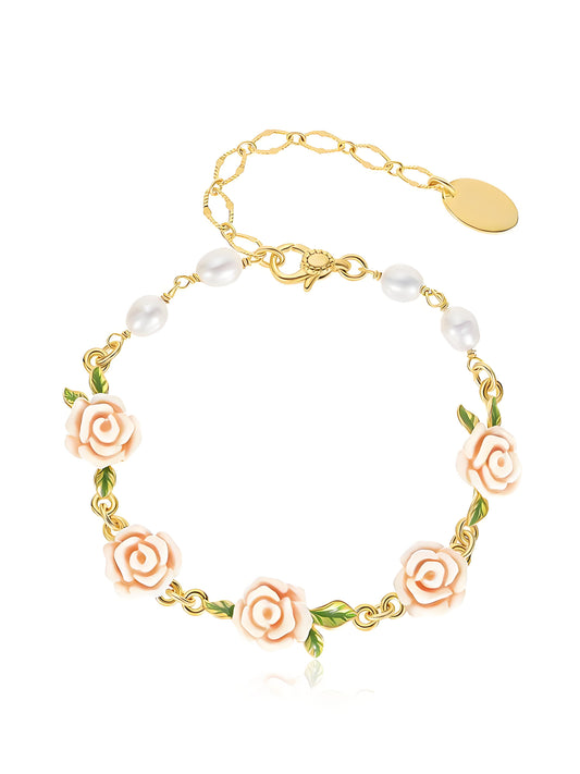 Champagne Rose Pearl Bracelet
