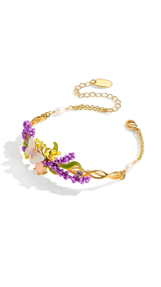 Lavender Butterfly Garden Bracelet