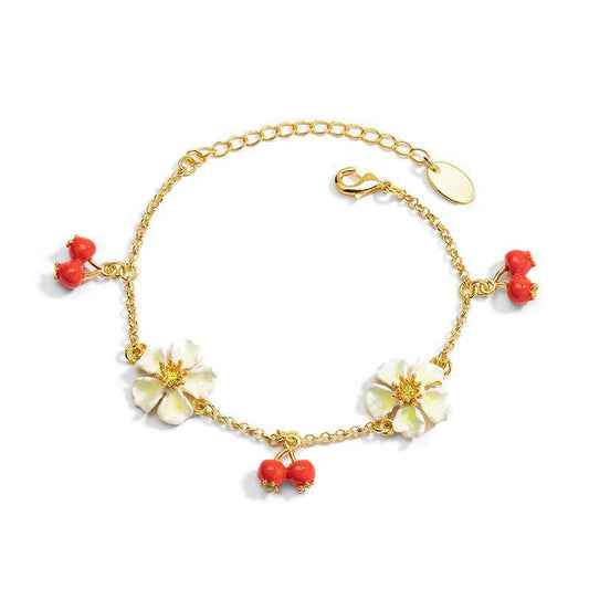 Wild Hawthorn Twin Bloom Drop Bracelet