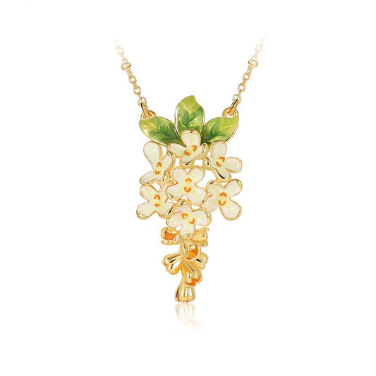 Golden Osmanthus Cluster Necklace