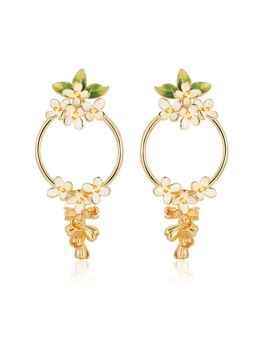 Golden Osmanthus Radiance Earrings