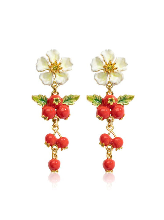 Wild Hawthorn Tapered Harvest Cascade Earrings