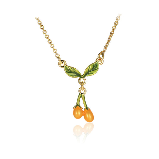 Mandarin Blossom Verdant Kumquat Necklace