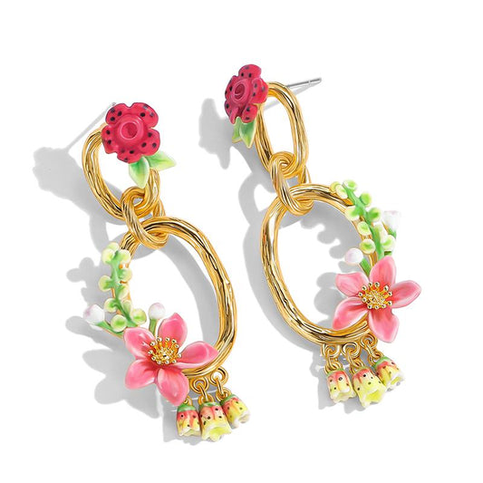 Tropical Rain Forest Triple Orbit Earrings