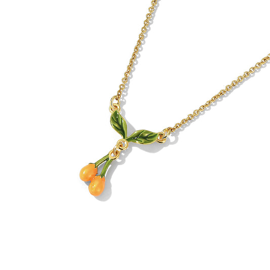 Mandarin Blossom Verdant Kumquat Necklace