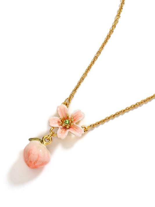 Peach Blossom Dew Drop Story Necklace