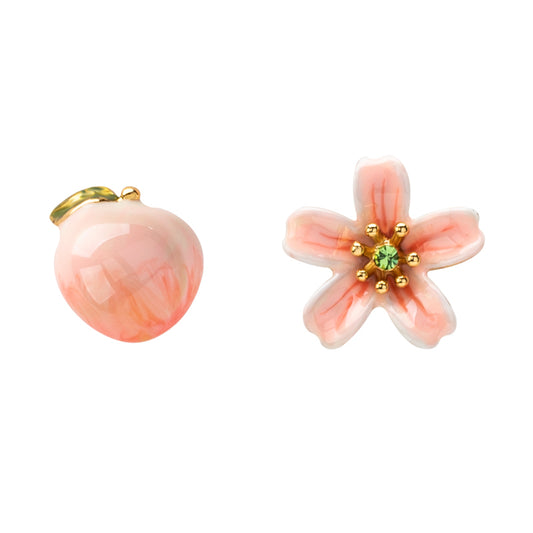 Peach Blossom Asymmetry Muse Earrings