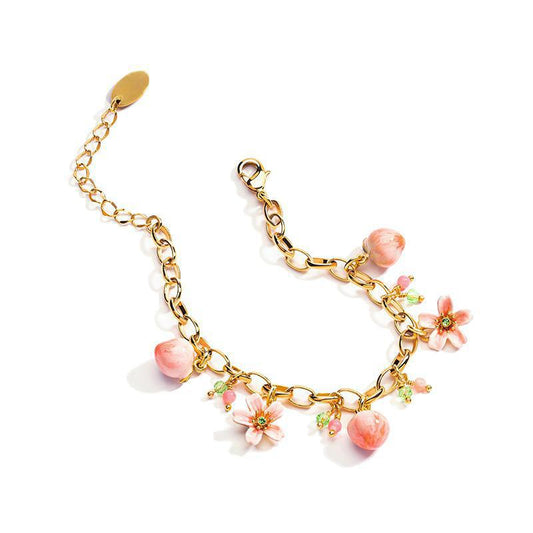 Peach Triple Cascade Garden Bracelet