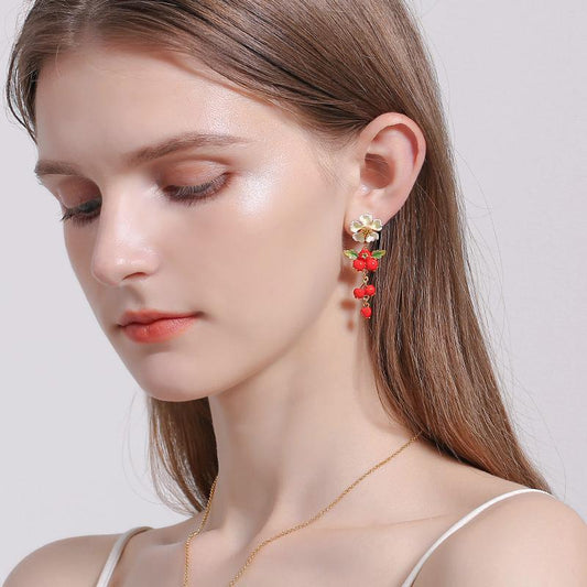 Wild Hawthorn Tapered Harvest Cascade Earrings