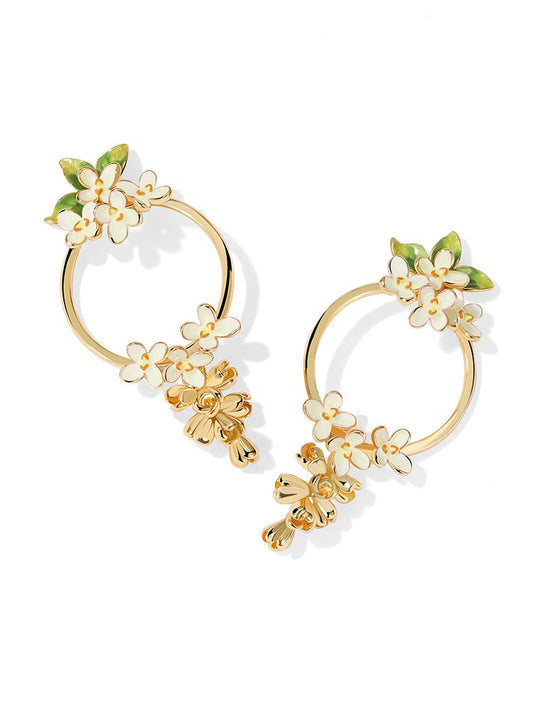 Golden Osmanthus Radiance Earrings