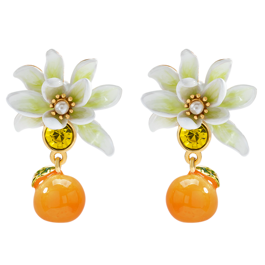 Mandarin Blossom Playful Hoop Earrings