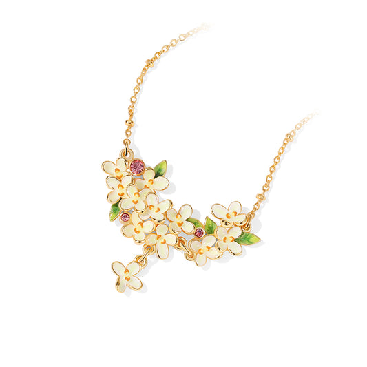 Golden Osmanthus Garland Necklace