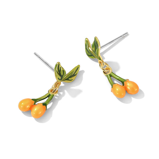 Mandarin Blossom Aurora Mist Earrings