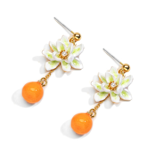 Mandarin Blossom Radiant Stud Earrings