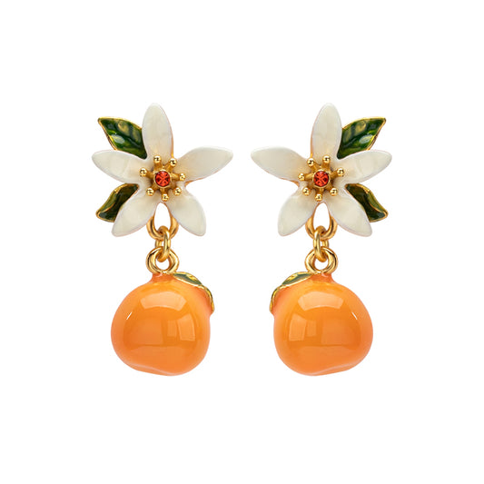Mandarin Blossom Bloom Drop Earrings