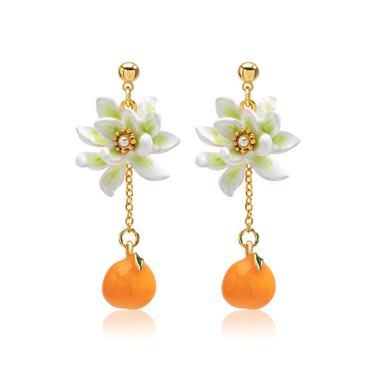 Mandarin Blossom Radiant Stud Earrings
