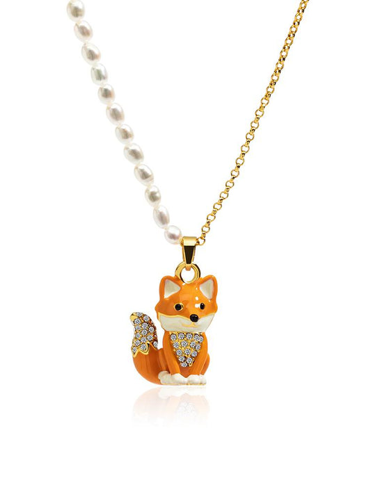 Fox Moonlit Tail Bloom Necklace