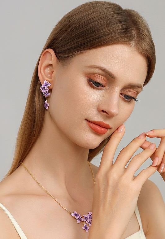 Lilac Blossom Drop Earrings