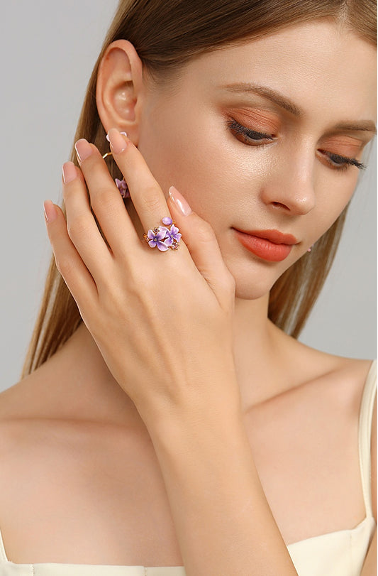 Lilac Blossom Adjustable Ring