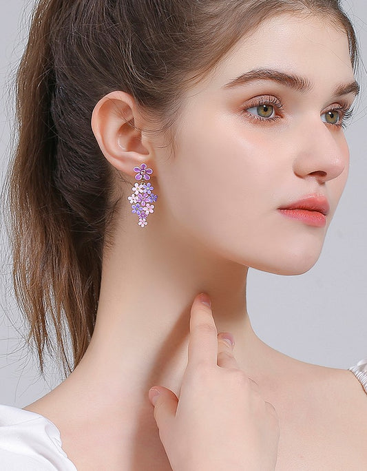 Forget-Me-Not Blossom Drizzle Drop Earrings