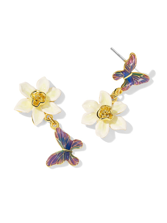 Daffodil Fantaisie Asymmetric Earrings
