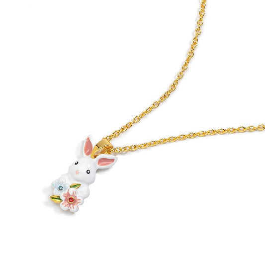 Garden Rabbit Twin Blossom Story Necklace